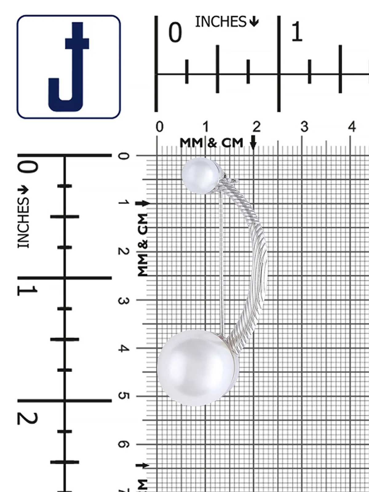 Mesmerising Silver Tone Pearl Brooch Pin