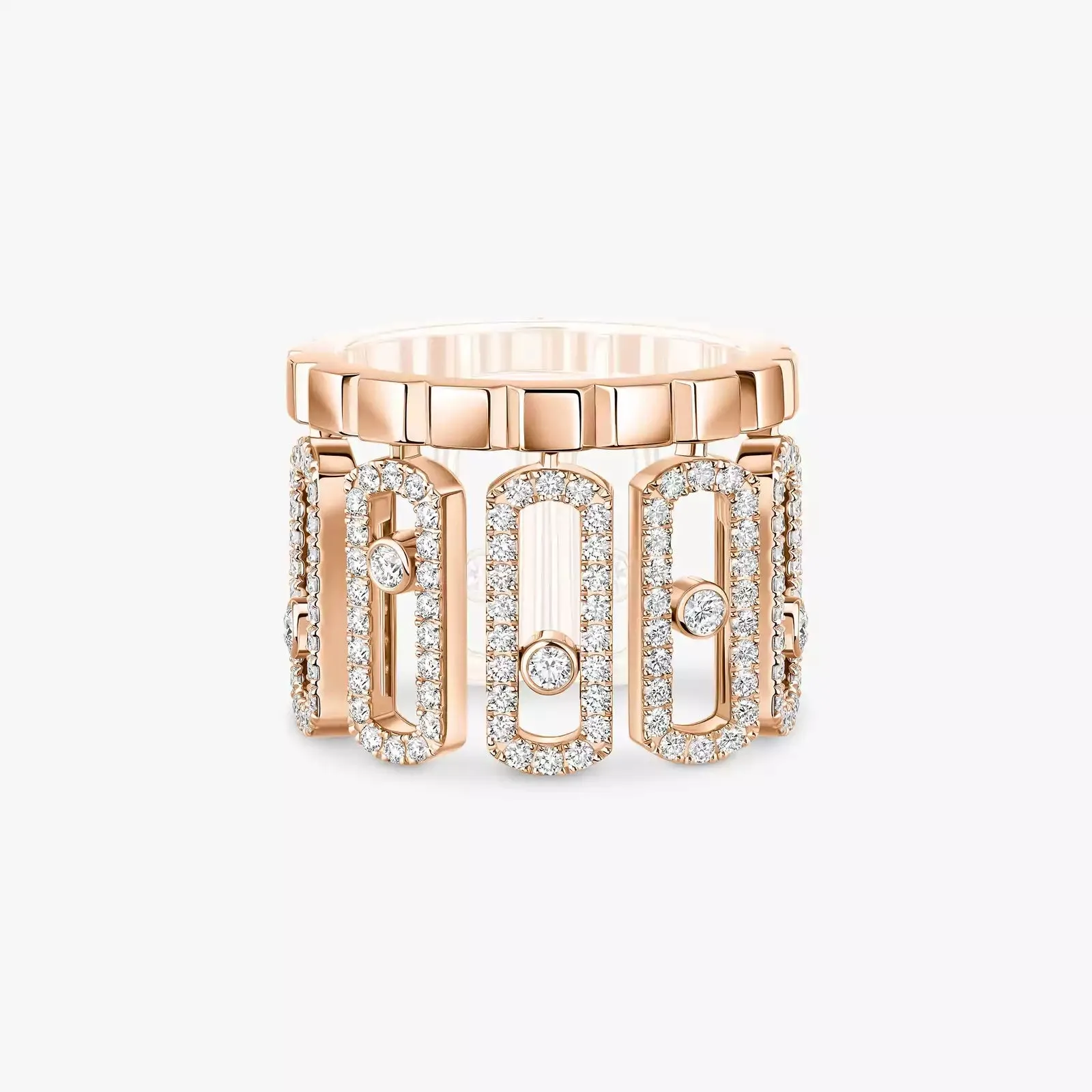 Messika Move Iconica Pav 18ct Rose Gold 1.40ct Diamond Ring