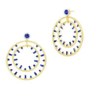 Midnight Mosaic Double Open Hoop Earrings