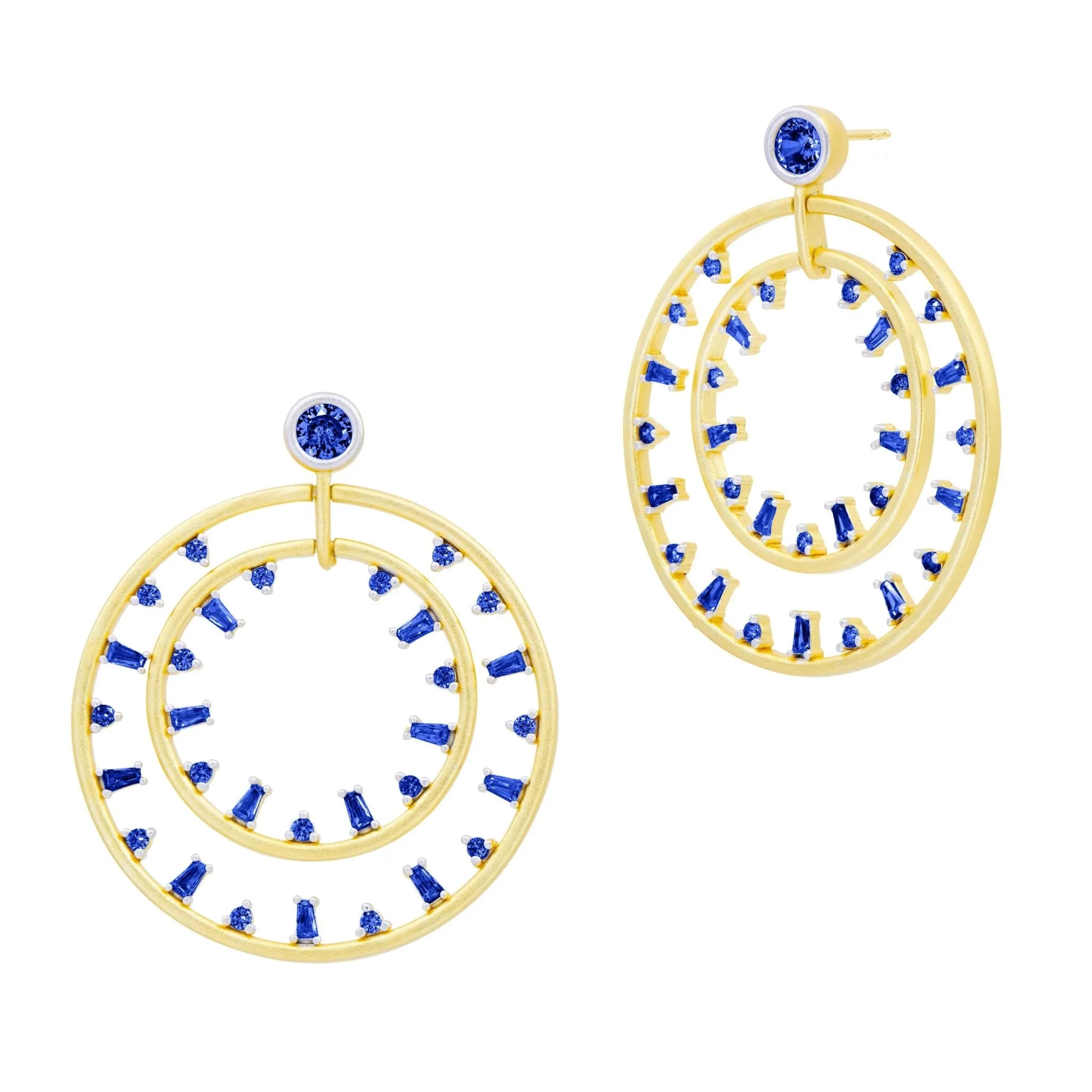 Midnight Mosaic Double Open Hoop Earrings