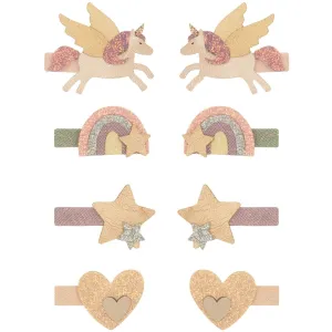 Mimi & Lula 8 Hair Clips - Mini Flying Unicorn Dreamland