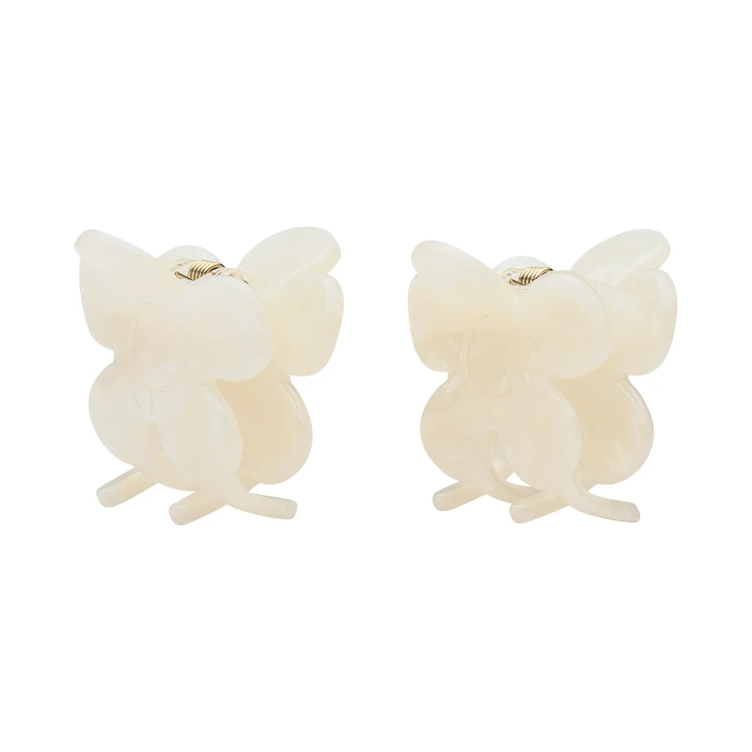 MINI FLOWER CLIPS WHITE