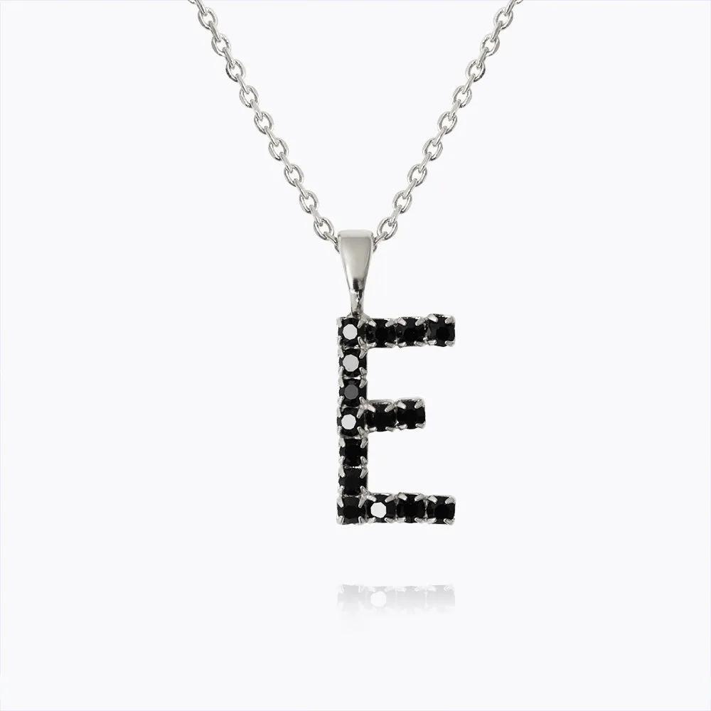 Mini Letter Necklace E / Black