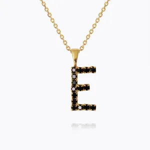 Mini Letter Necklace E / Black