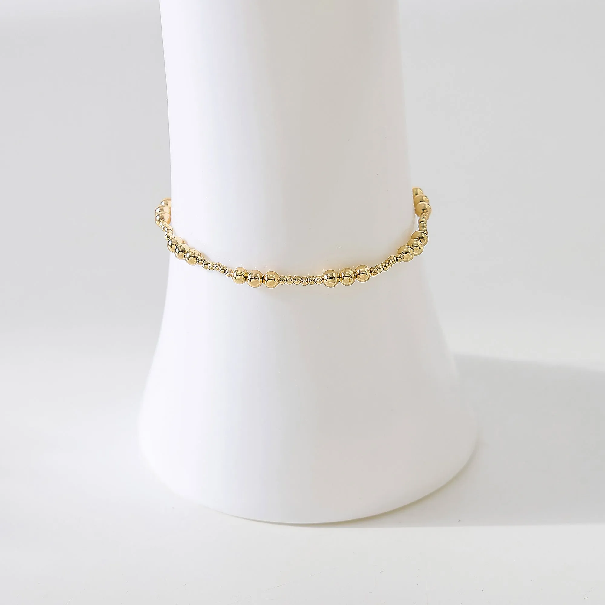 Mixed Metal beaded Anklet 4 assorted