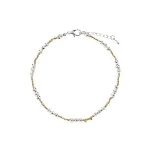 Mixed Metal beaded Anklet 4 assorted