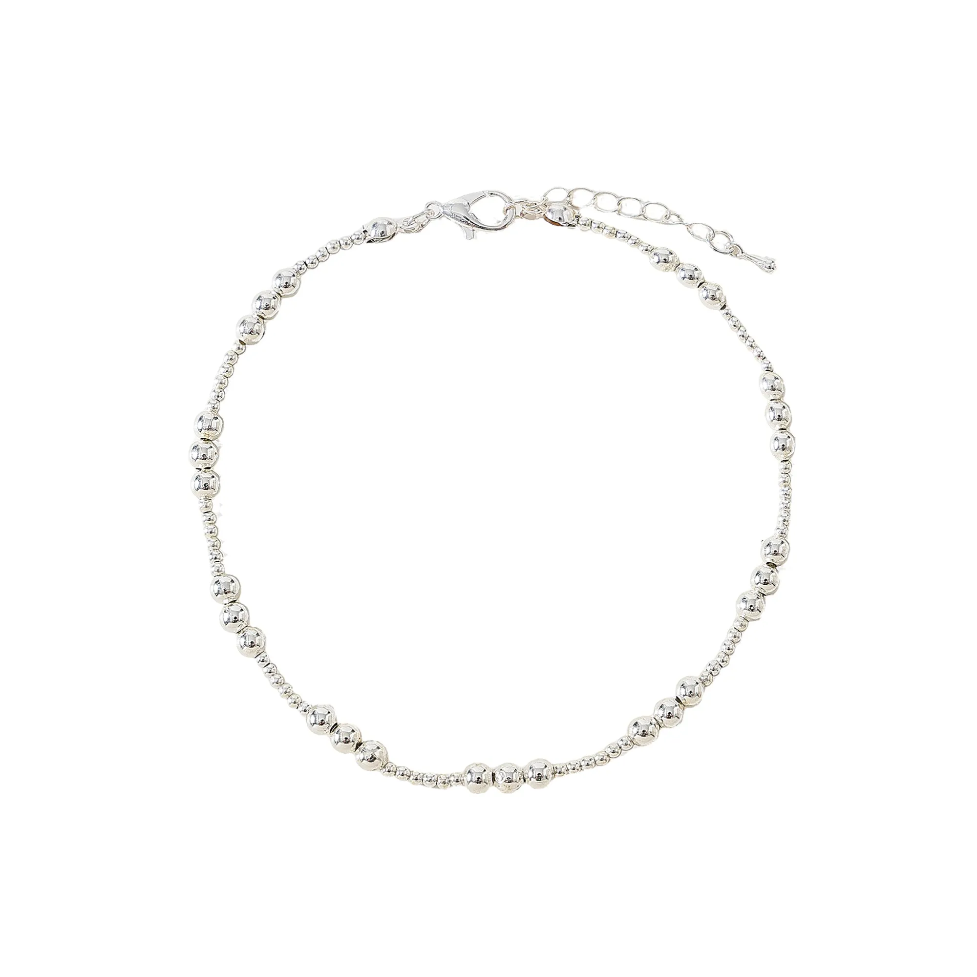 Mixed Metal beaded Anklet 4 assorted