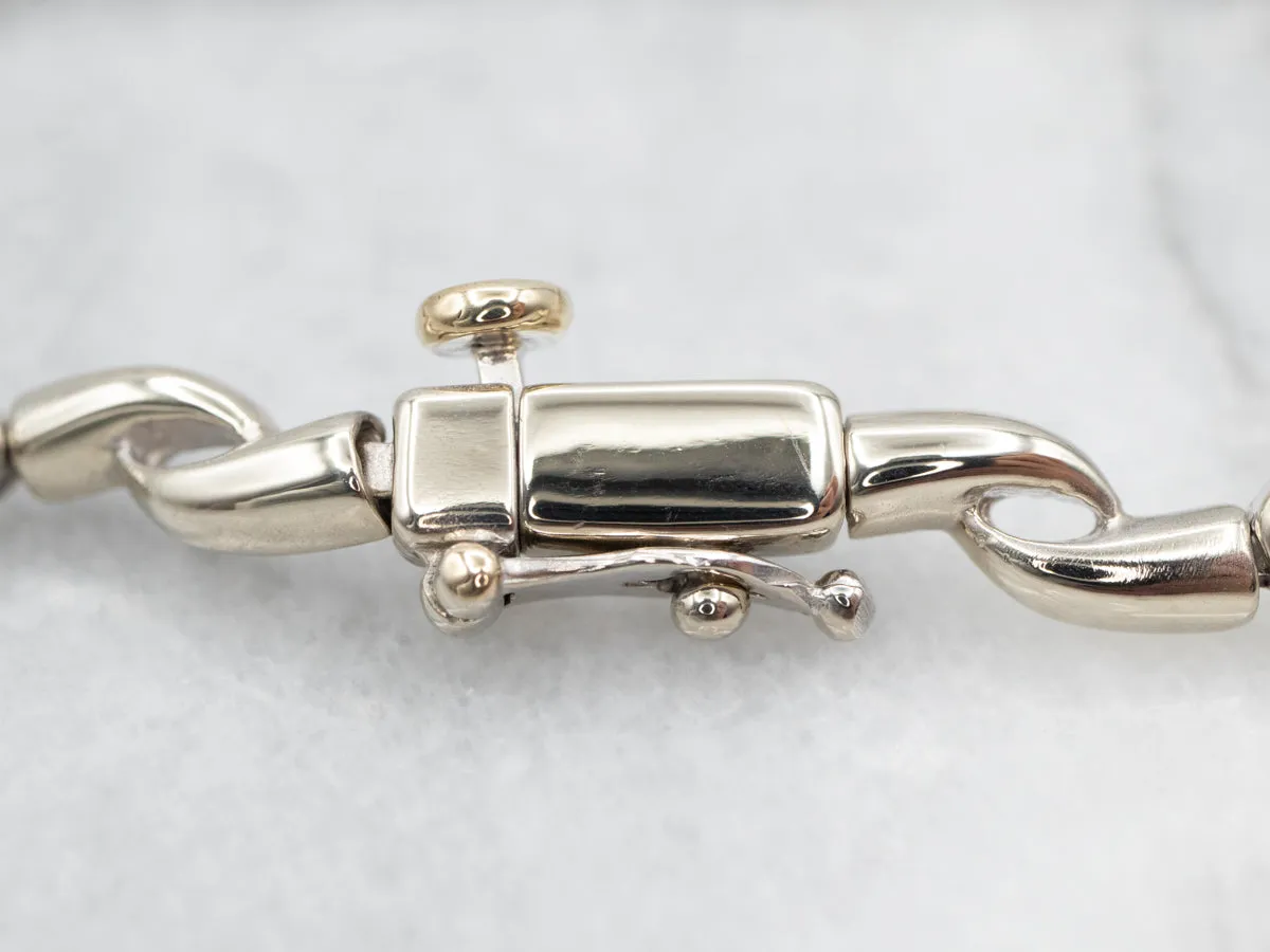 Modernist Offset Diamond Link Tennis Bracelet