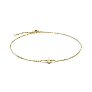 Monceau Solange 14 karat gold bracelet with cross