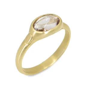 Monica Marcella Peachy Champagne Topaz Oval Ring