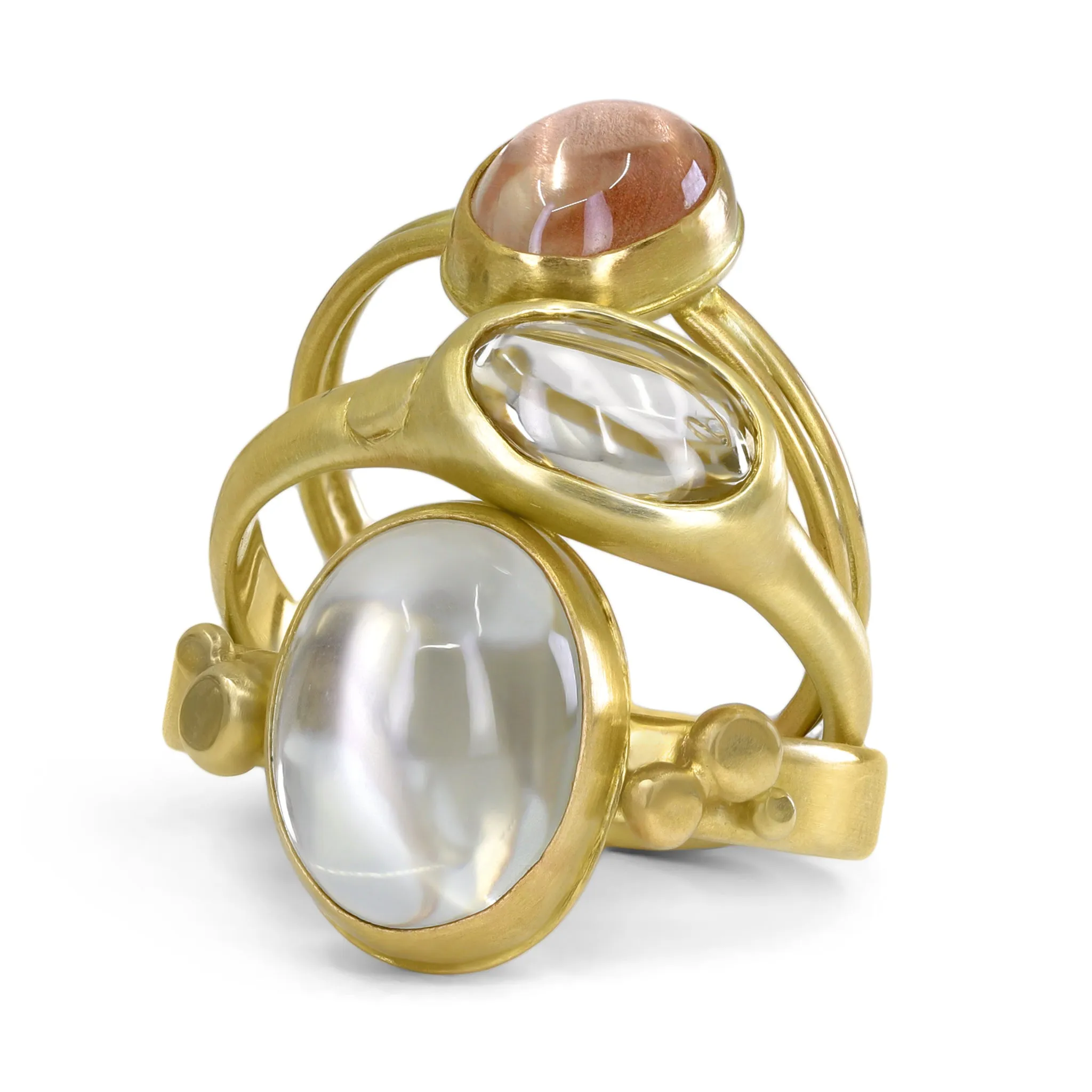 Monica Marcella Peachy Champagne Topaz Oval Ring