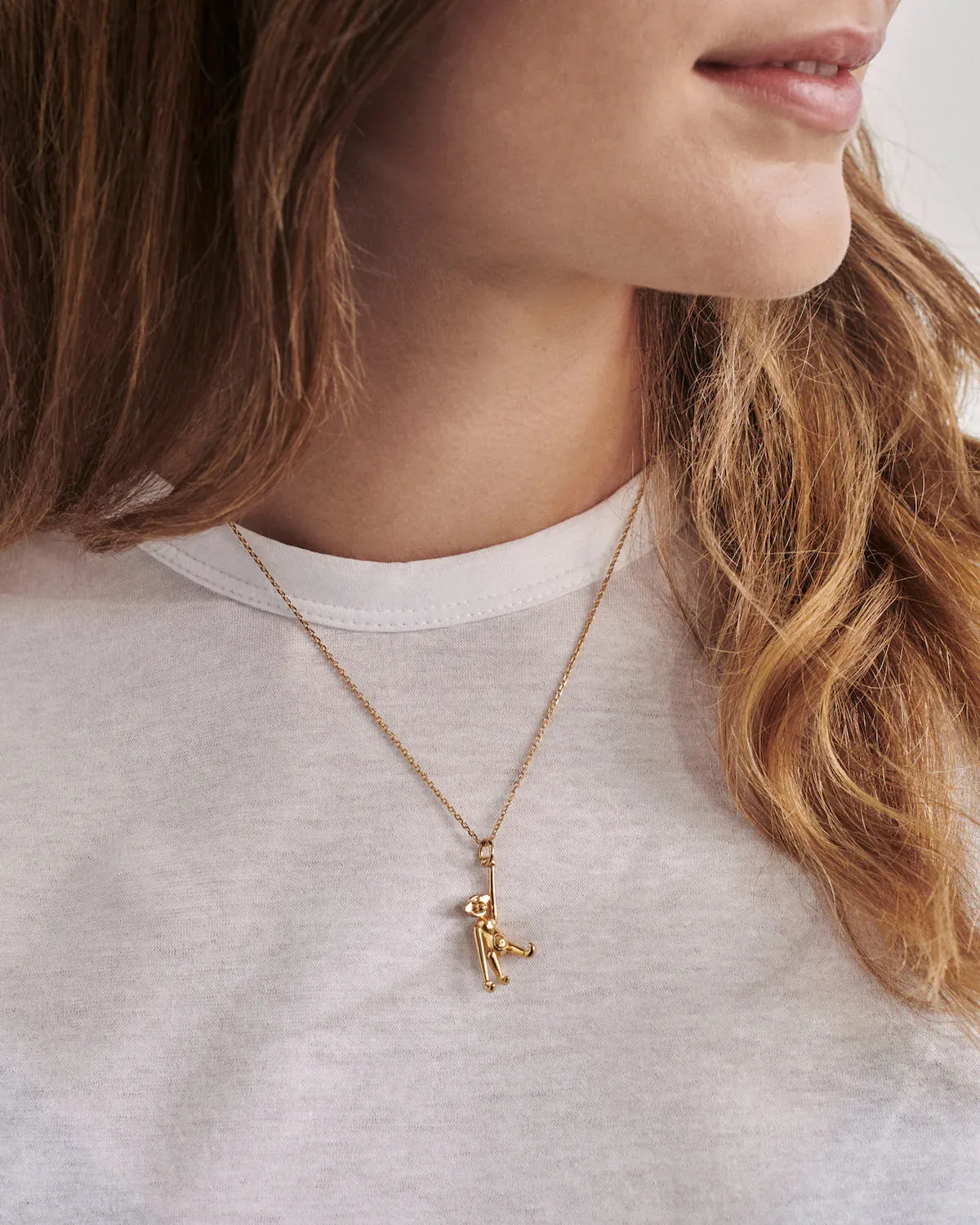 Monkey 14K Gold Necklace