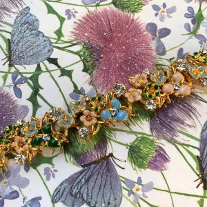 multicoloured floral enamel bracelet by Sardi