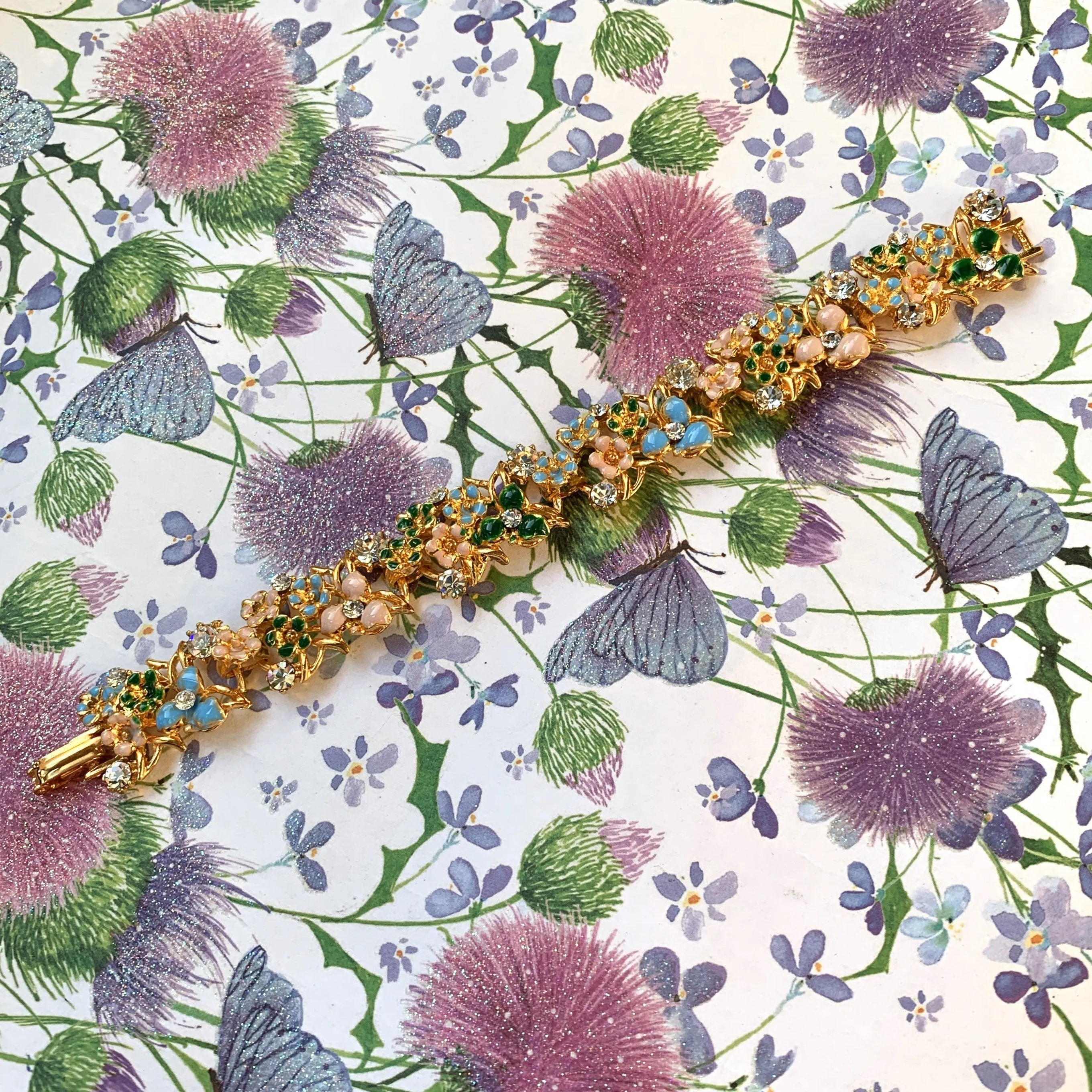 multicoloured floral enamel bracelet by Sardi