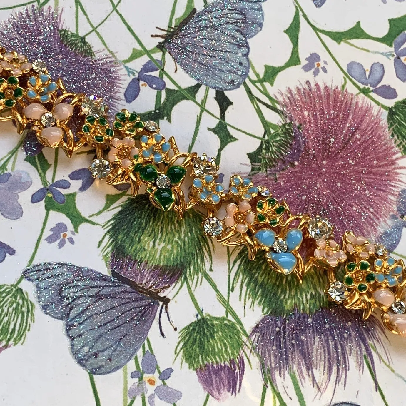 multicoloured floral enamel bracelet by Sardi