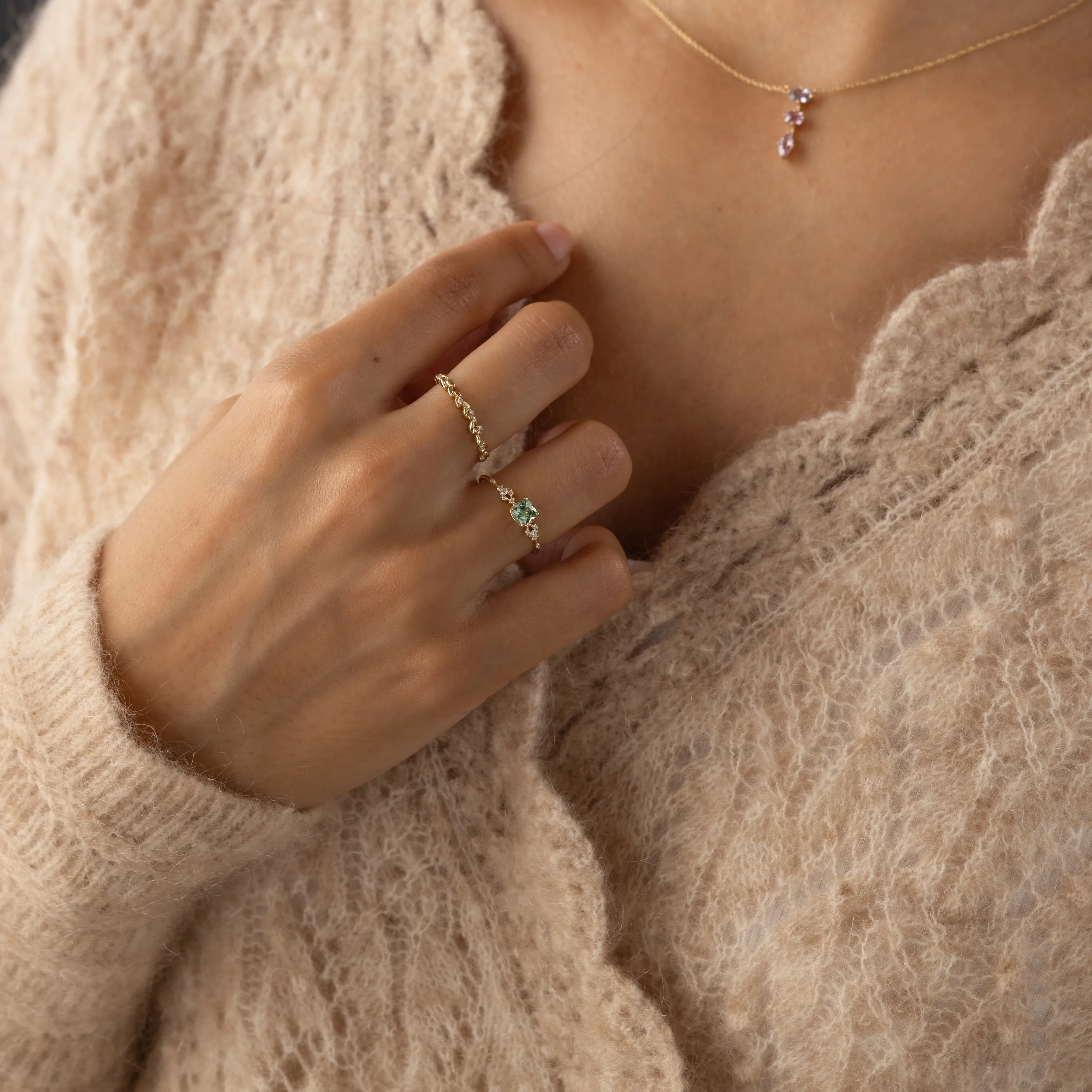 Myriad Ring, 0.54ct. Mint Green Afghanistan Tourmaline