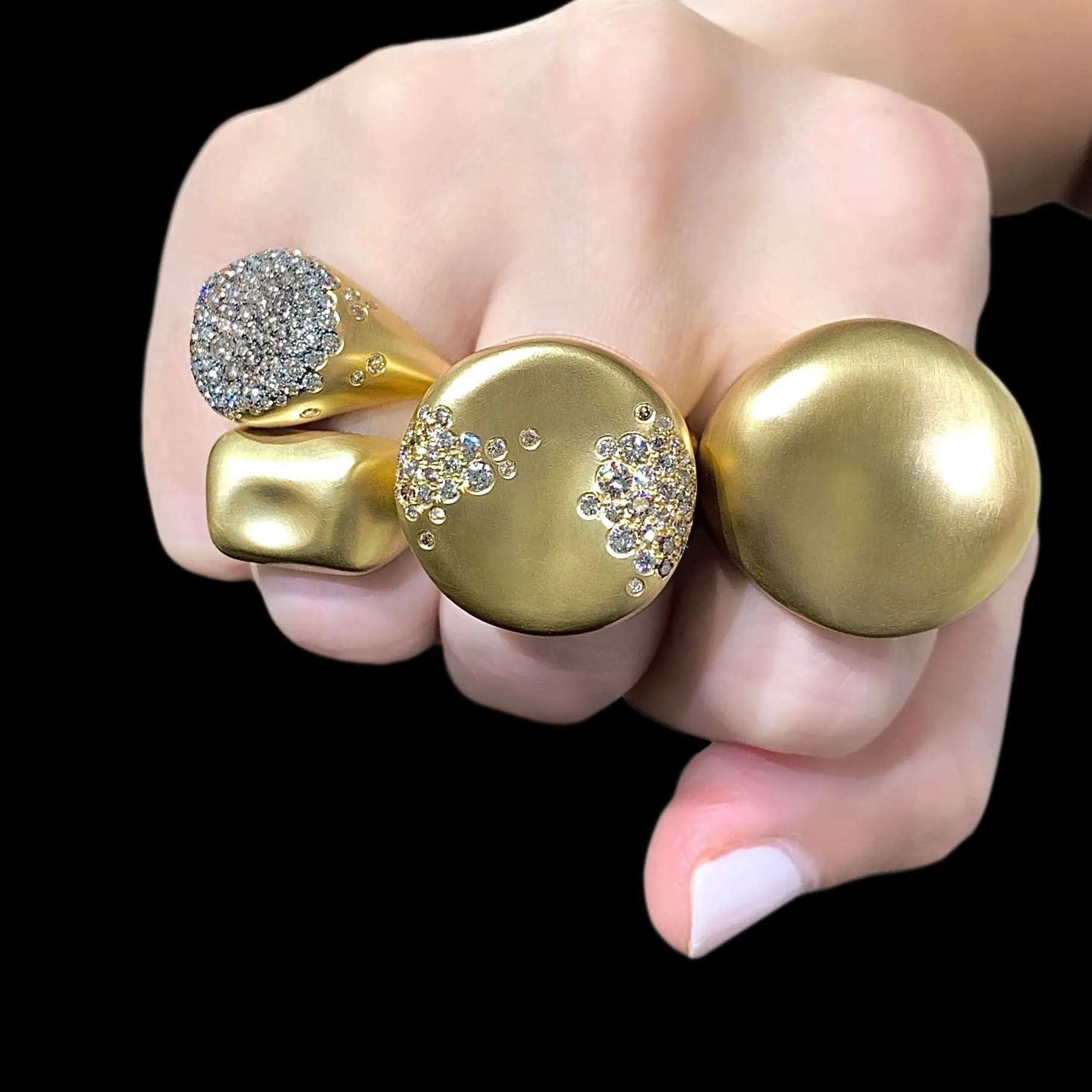 Nada Ghazal  Gold Rectangle Baby Malak Ring