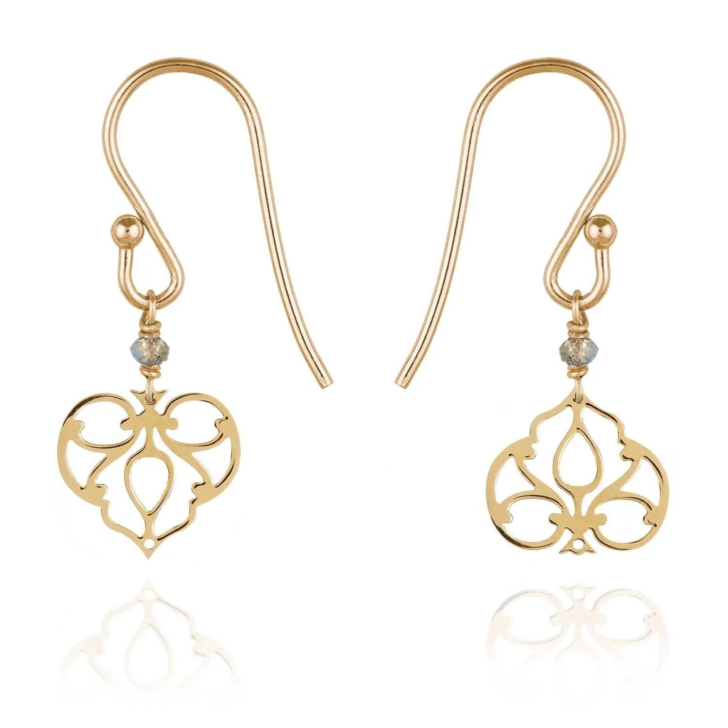 Naila Short Earrings Labradorite - 18k Gold