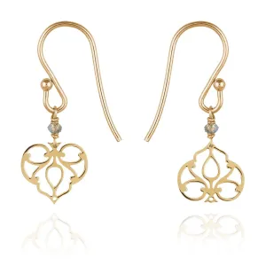 Naila Short Earrings Labradorite - 18k Gold