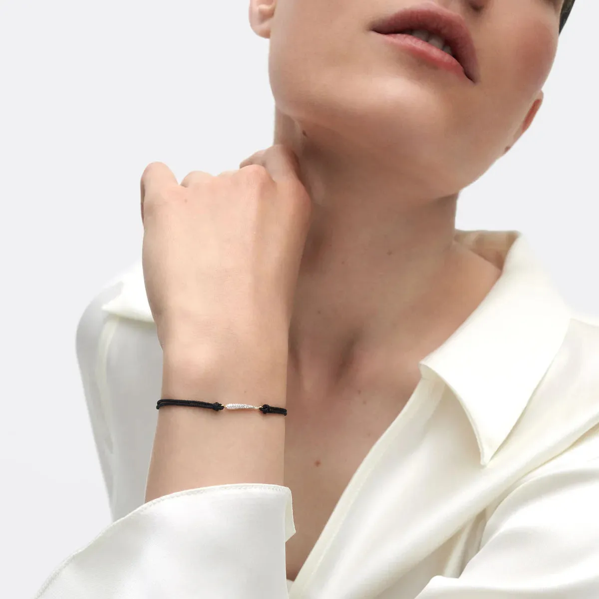 Nina Diamond Cord Bracelet, Black
