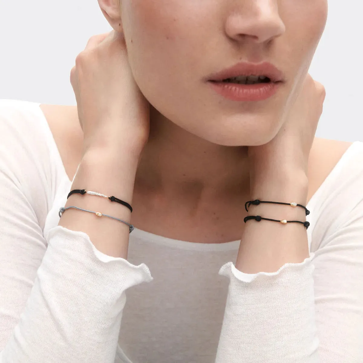 Nina Diamond Cord Bracelet, Black