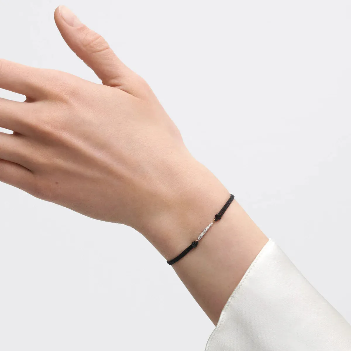 Nina Diamond Cord Bracelet, Black