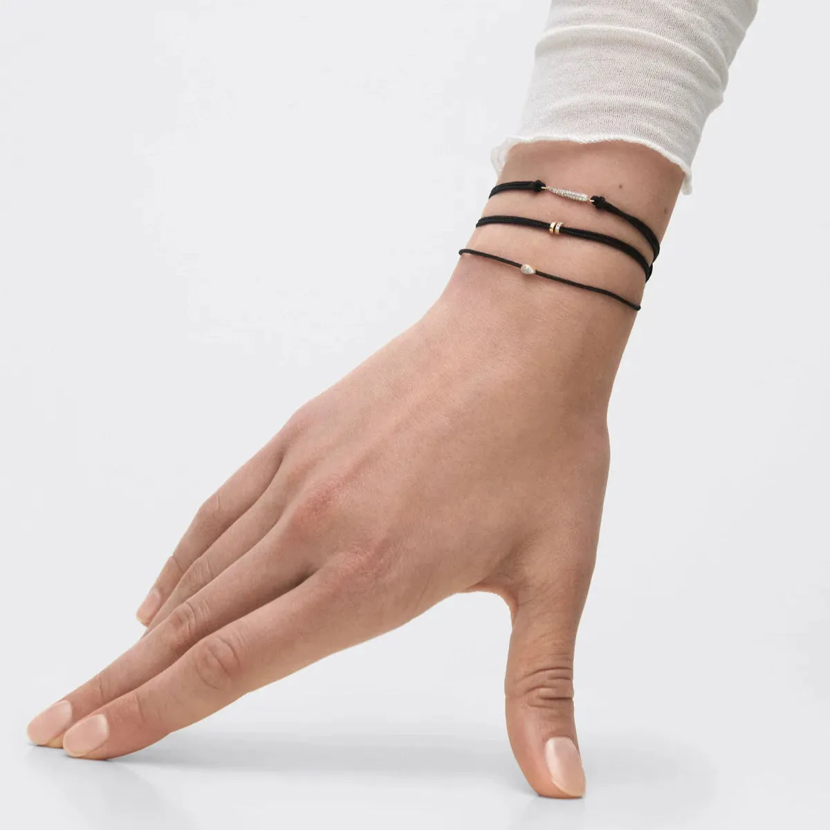 Nina Diamond Cord Bracelet, Black
