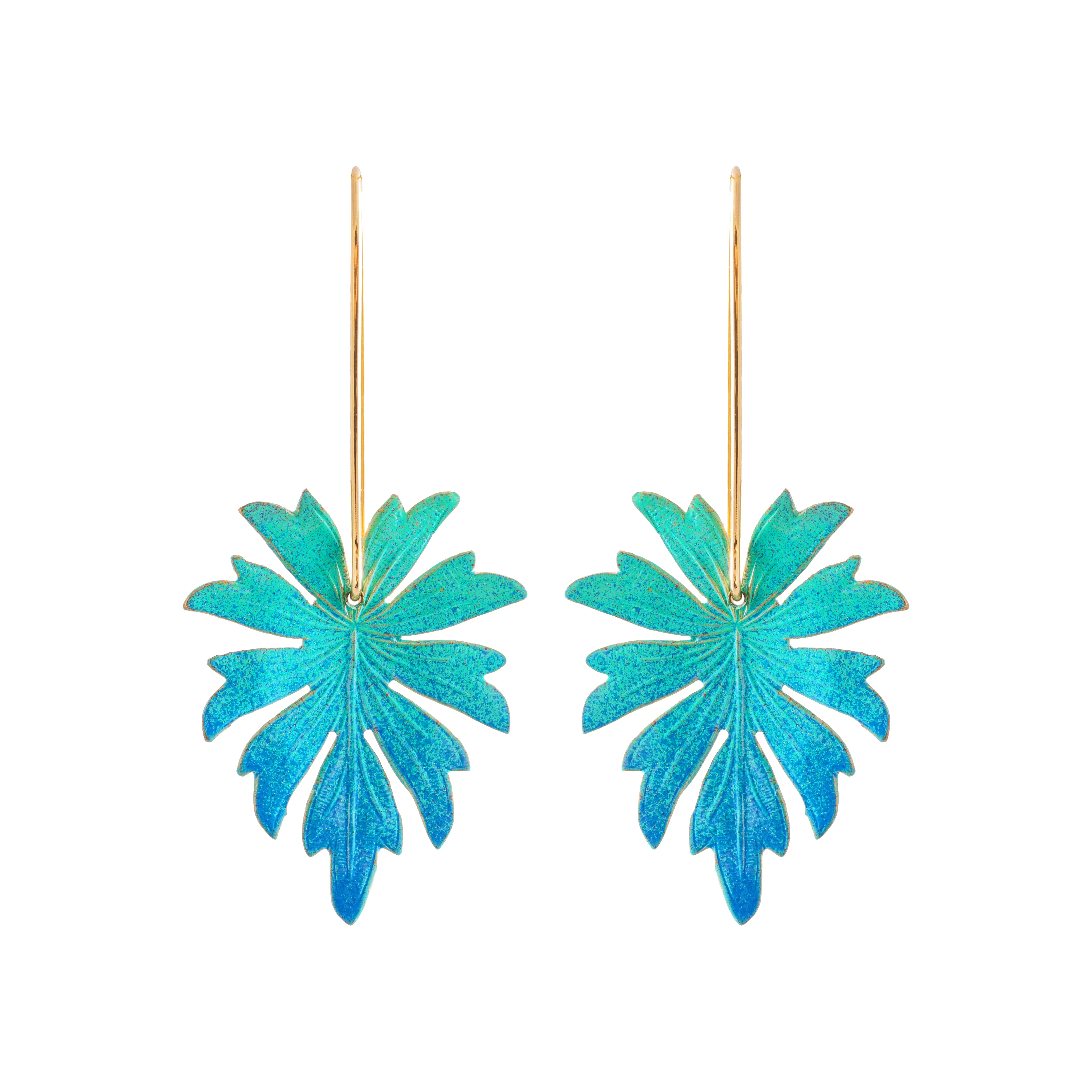 Ocean Monstera Earrings