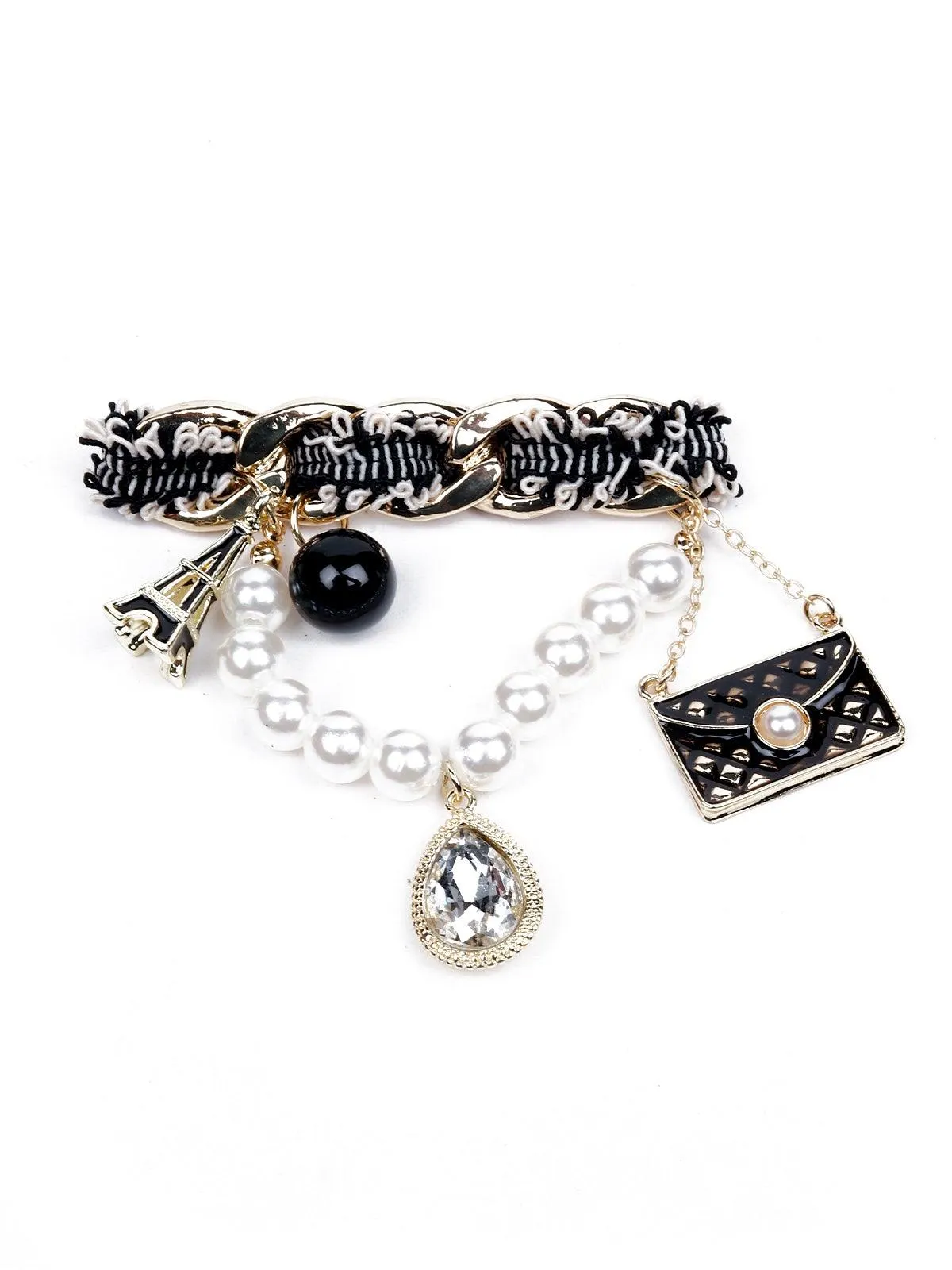 Odette Women Black Metal Brooch