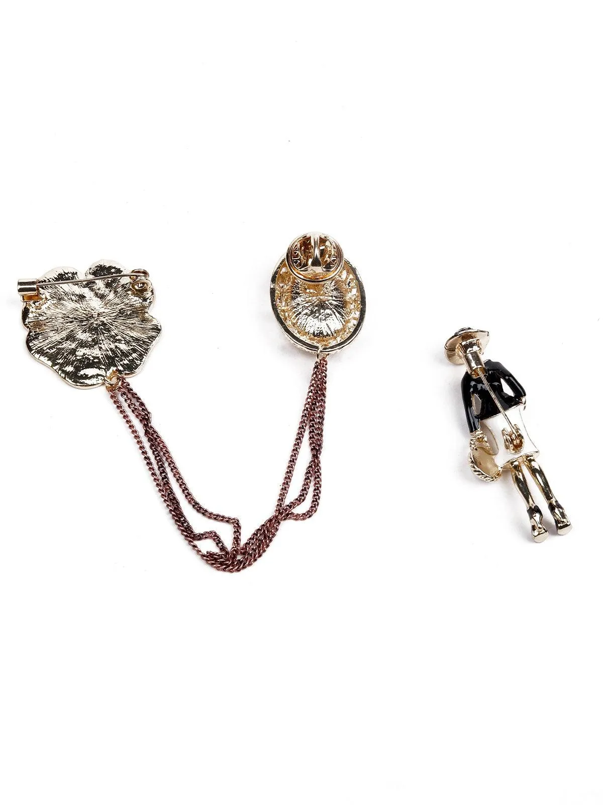 Odette Women Gold Metal 2 Piece Brooch