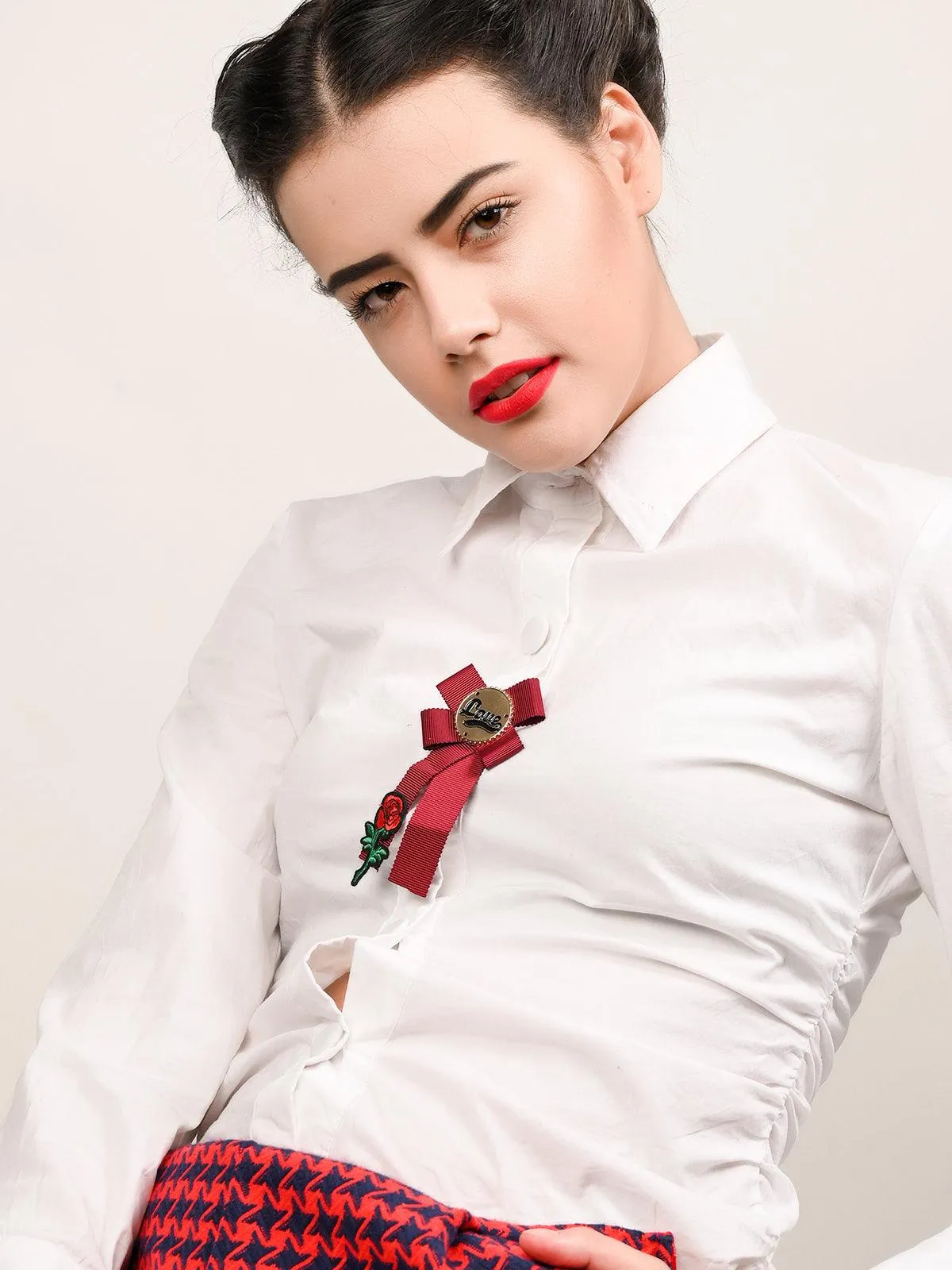 Odette Women Love Emblem Decorative Brooch