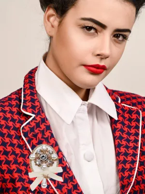 Odette Women White Metal Brooch