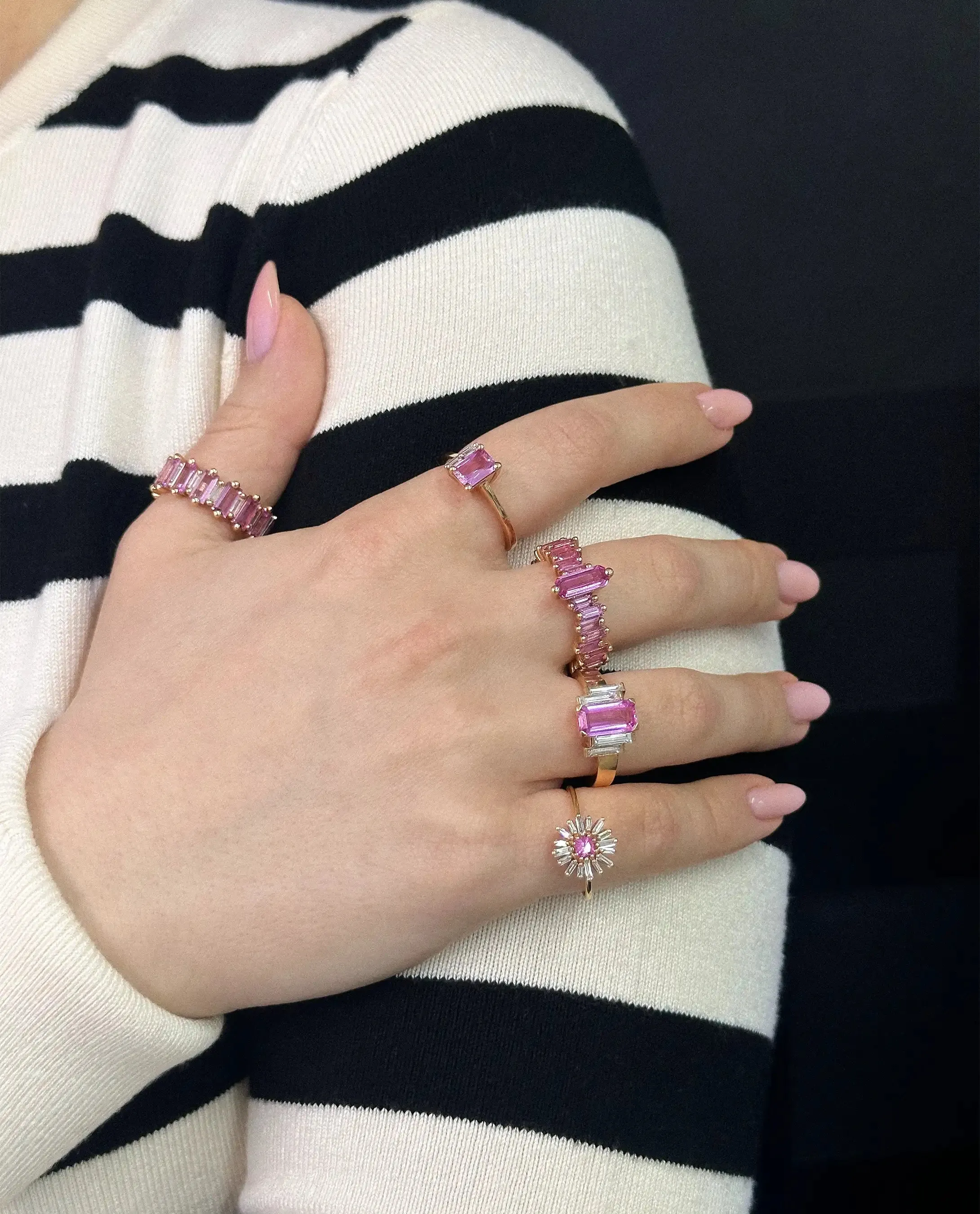 One of a Kind Mini Toi Et Moi Pink Sapphire & Diamond Ring
