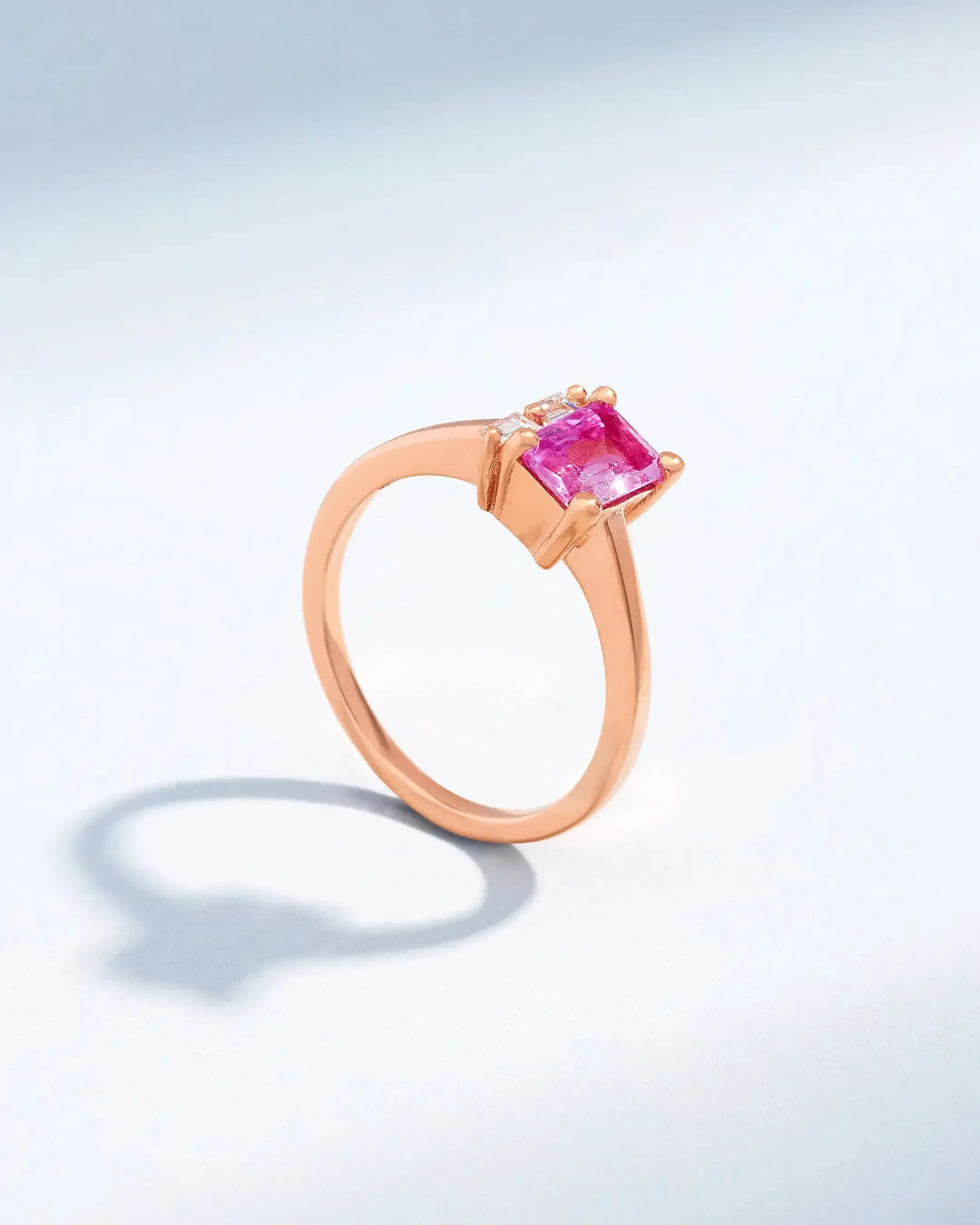 One of a Kind Mini Toi Et Moi Pink Sapphire & Diamond Ring