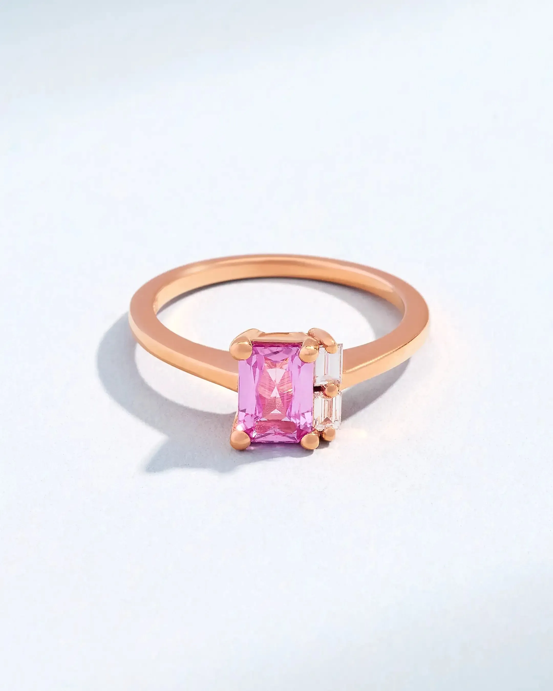 One of a Kind Mini Toi Et Moi Pink Sapphire & Diamond Ring