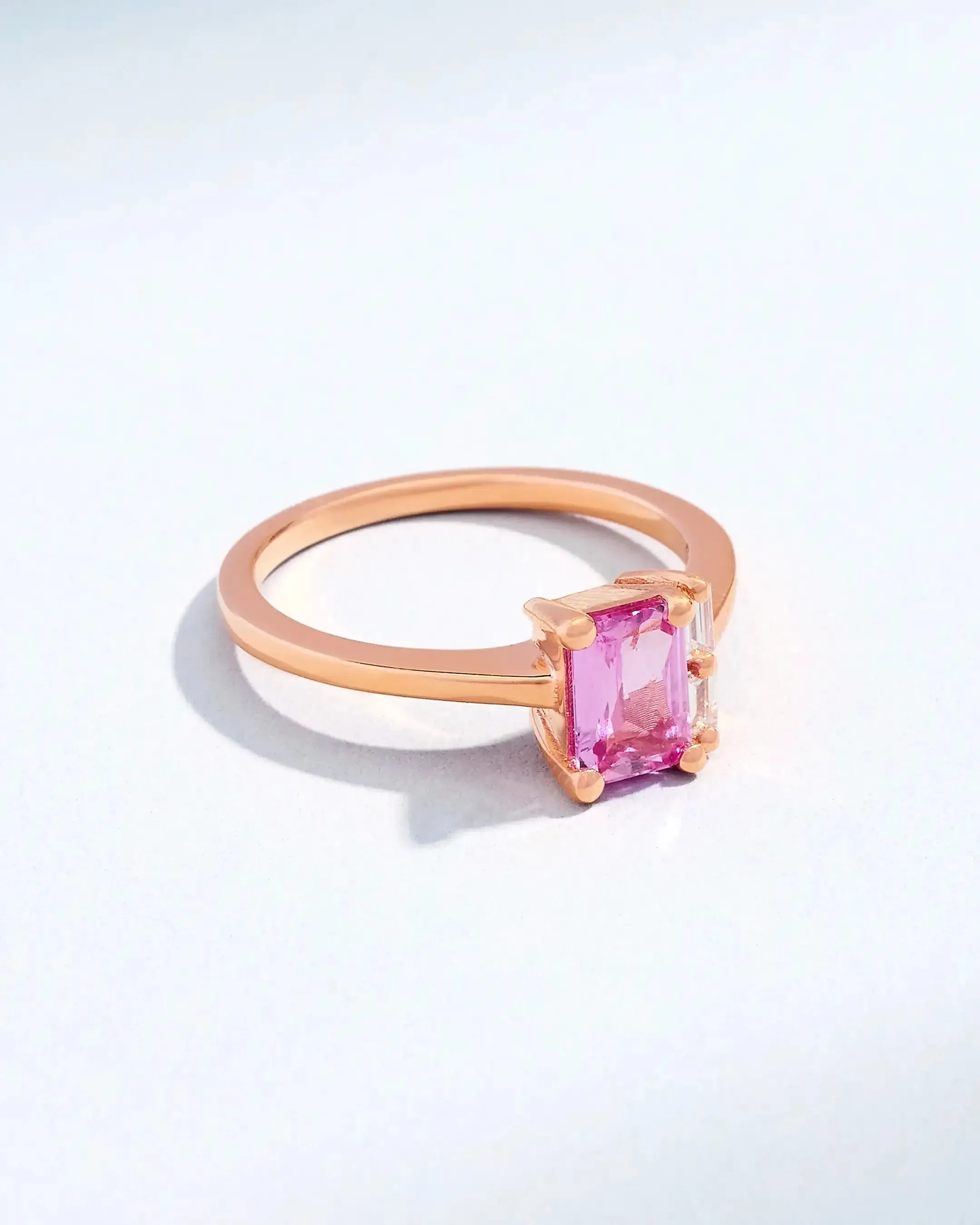 One of a Kind Mini Toi Et Moi Pink Sapphire & Diamond Ring