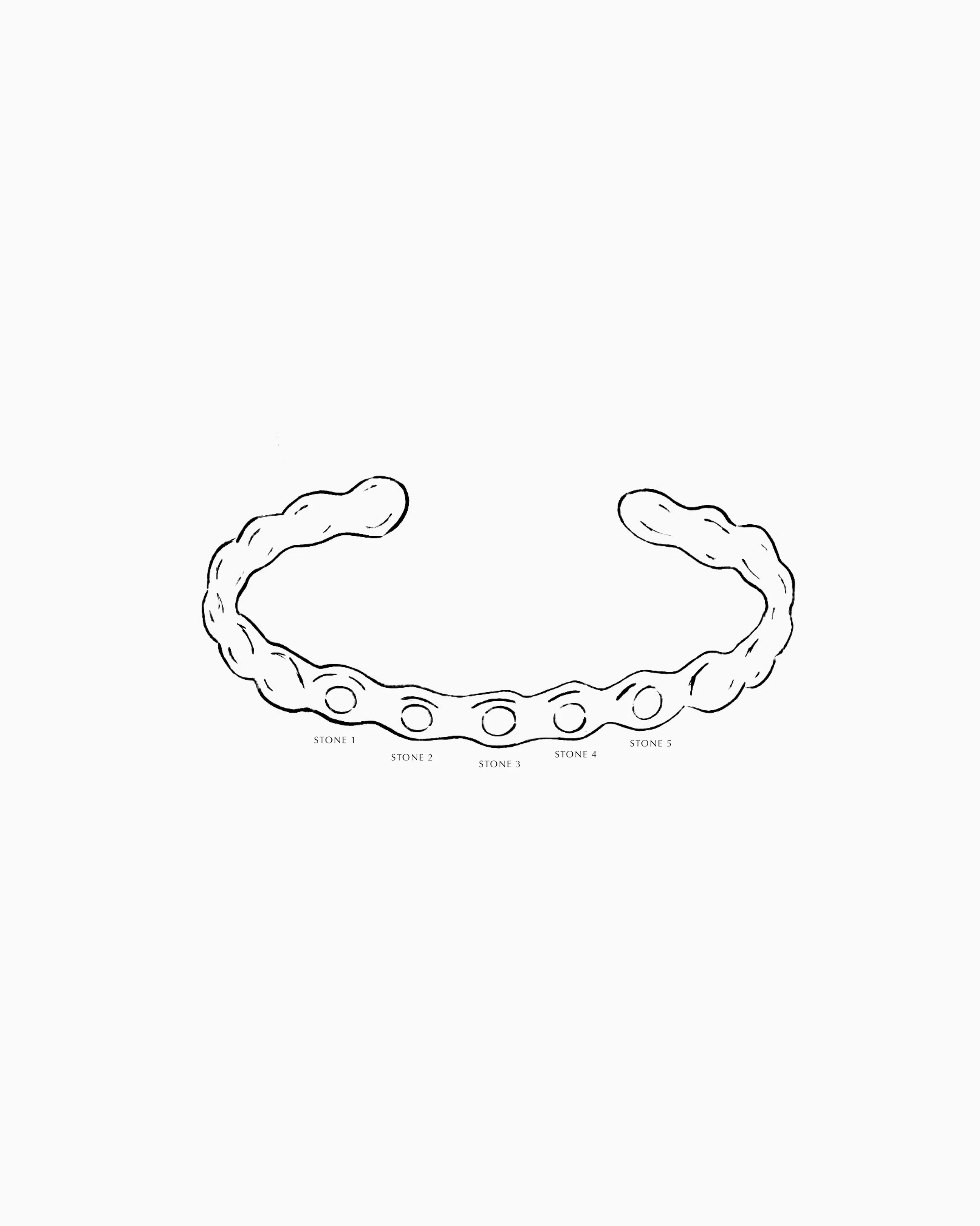 Pebble Stone Cuff  | Solid Yellow Gold