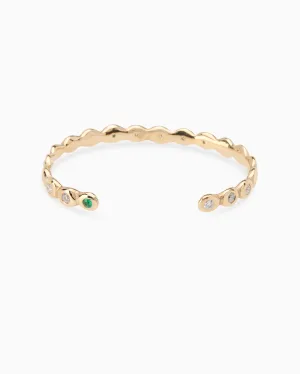 Pebble Stone Cuff  | Solid Yellow Gold
