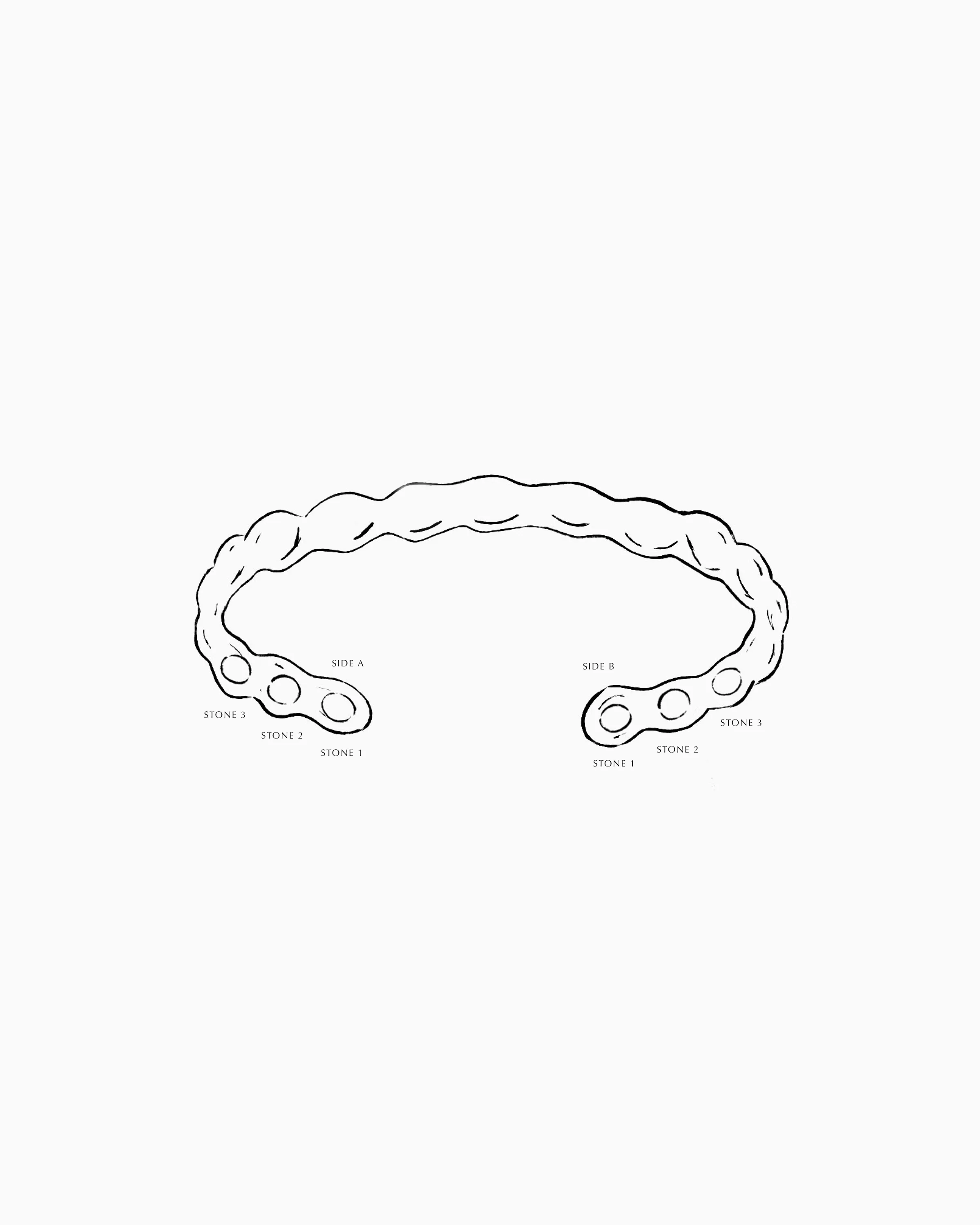 Pebble Stone Cuff  | Solid Yellow Gold