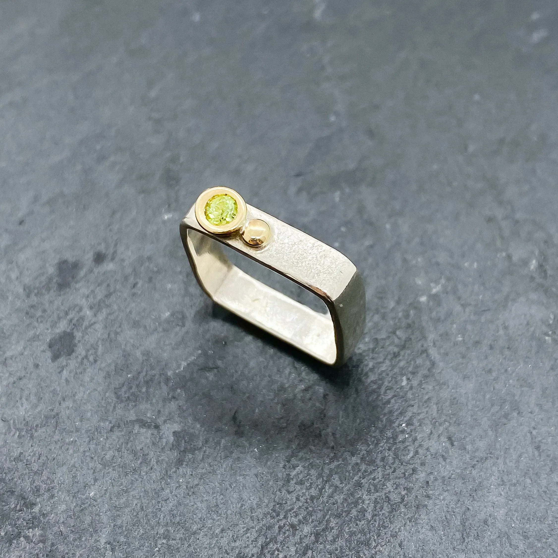 Peridot Bezel Ring Size 7.5