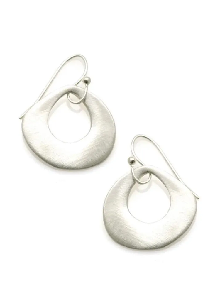 Philippa Roberts | Thick Open Drop Earrings Silver