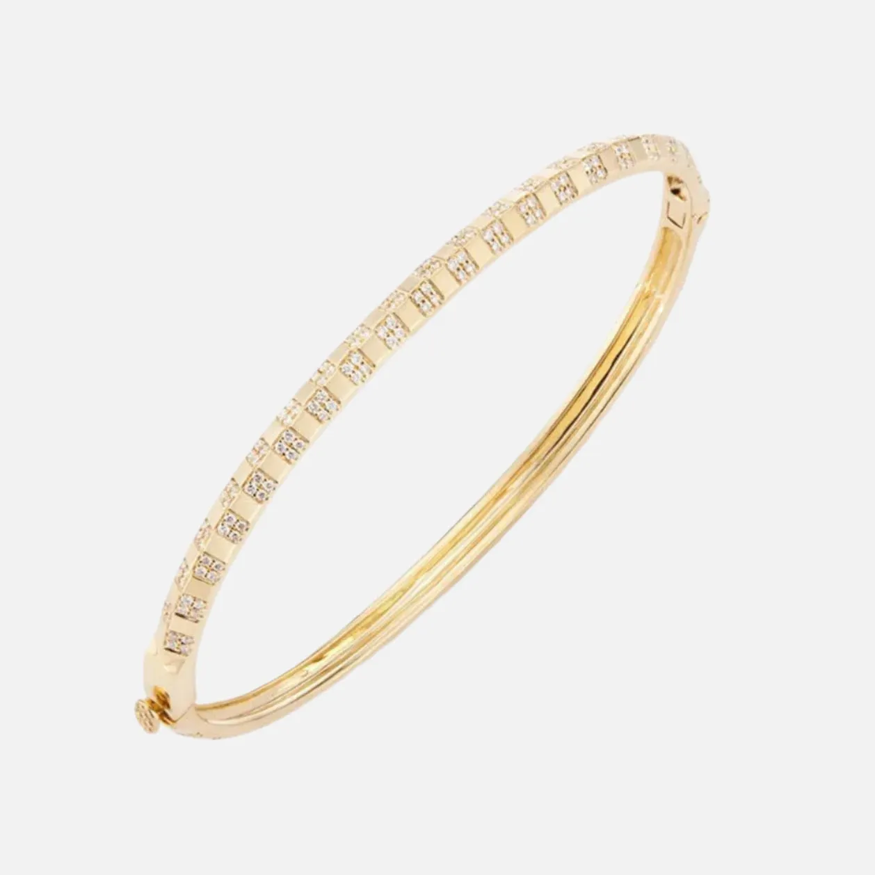 Pinstripe Strength Knife Edge Diamond Bangle Bracelet