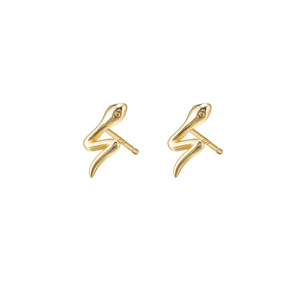 Plain Snake Stud Earrings