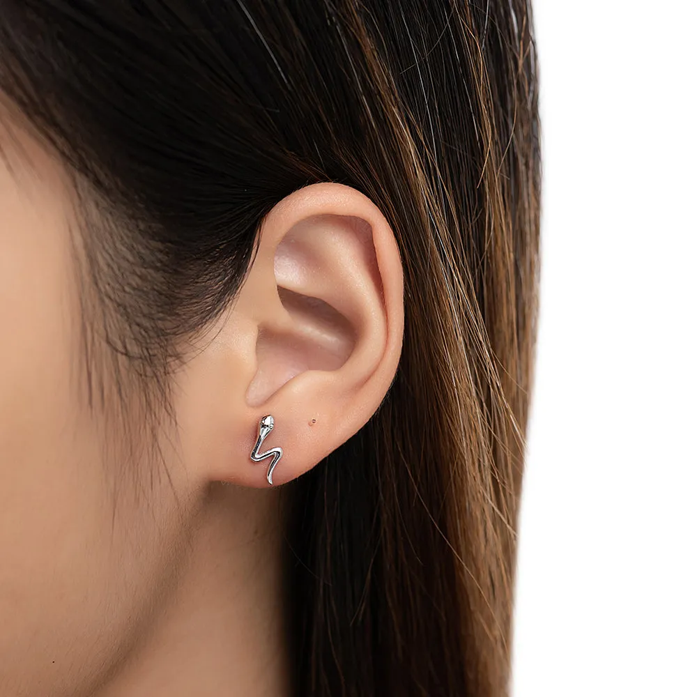 Plain Snake Stud Earrings