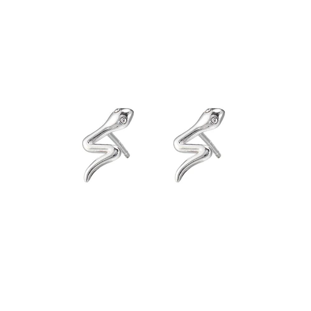 Plain Snake Stud Earrings