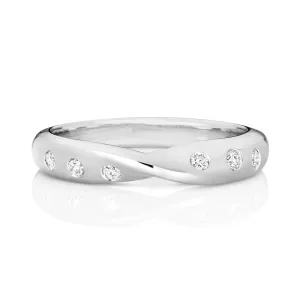 Platinum 0.13ct Diamond Crossover Twist Eternity Ring