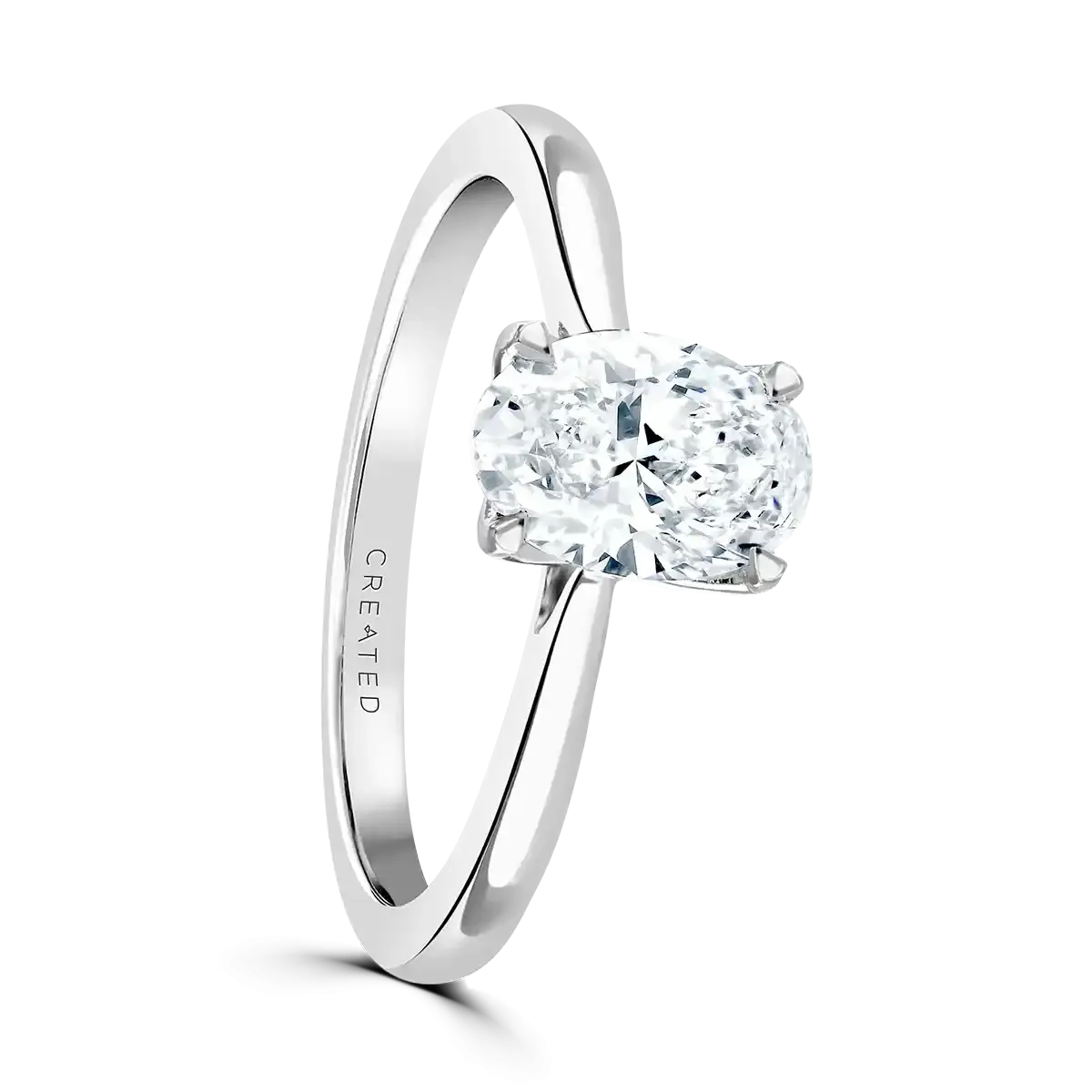 Platinum 2ct Oval Cut Laboratory Grown Diamond Solitaire