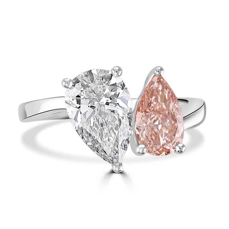 Platinum 'Toi et Moi' laboratory grown diamond 2.6ct ring in pink and white