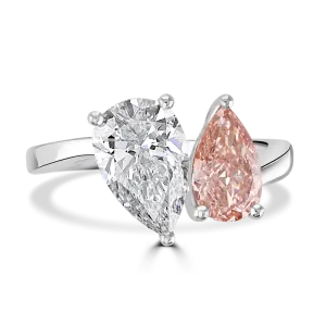 Platinum 'Toi et Moi' laboratory grown diamond 2.6ct ring in pink and white