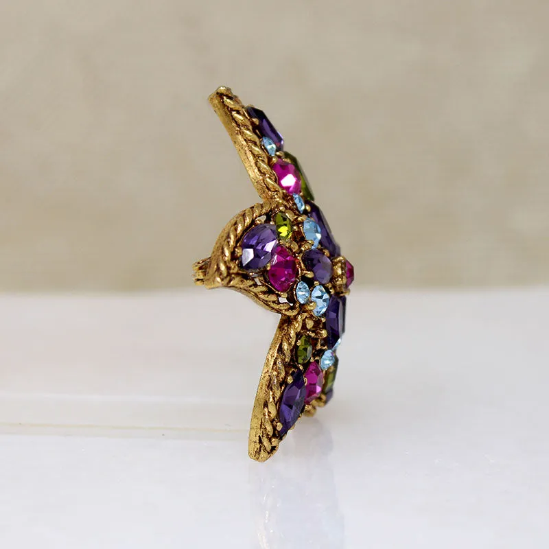 Playful Starfish Austrian Crystal Brooch by Regency